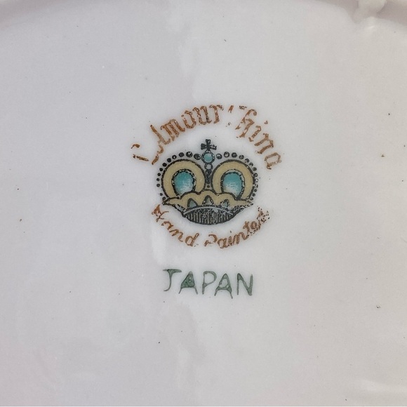 L'Amour Pink Floral Ashtray Decorative Dish Handpainted China - Picture 5 of 10